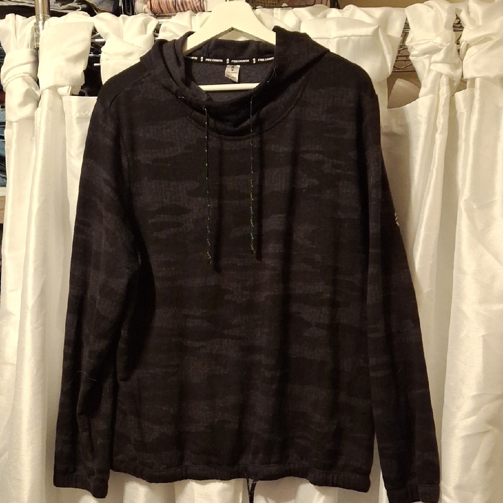 Free Country Camouflage Black Hooded Sweatshirt XXL ๐๐๐๐ - Picture 1 of 10